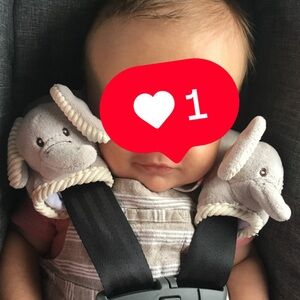 Gray Elephant Car seat strap covers